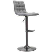 Barhocker Elias Grau höhenverstellbar, B: 42 cm - Schwarz/Grau, MODERN, Textil/Metall (42/109,5/52cm) - Livetastic