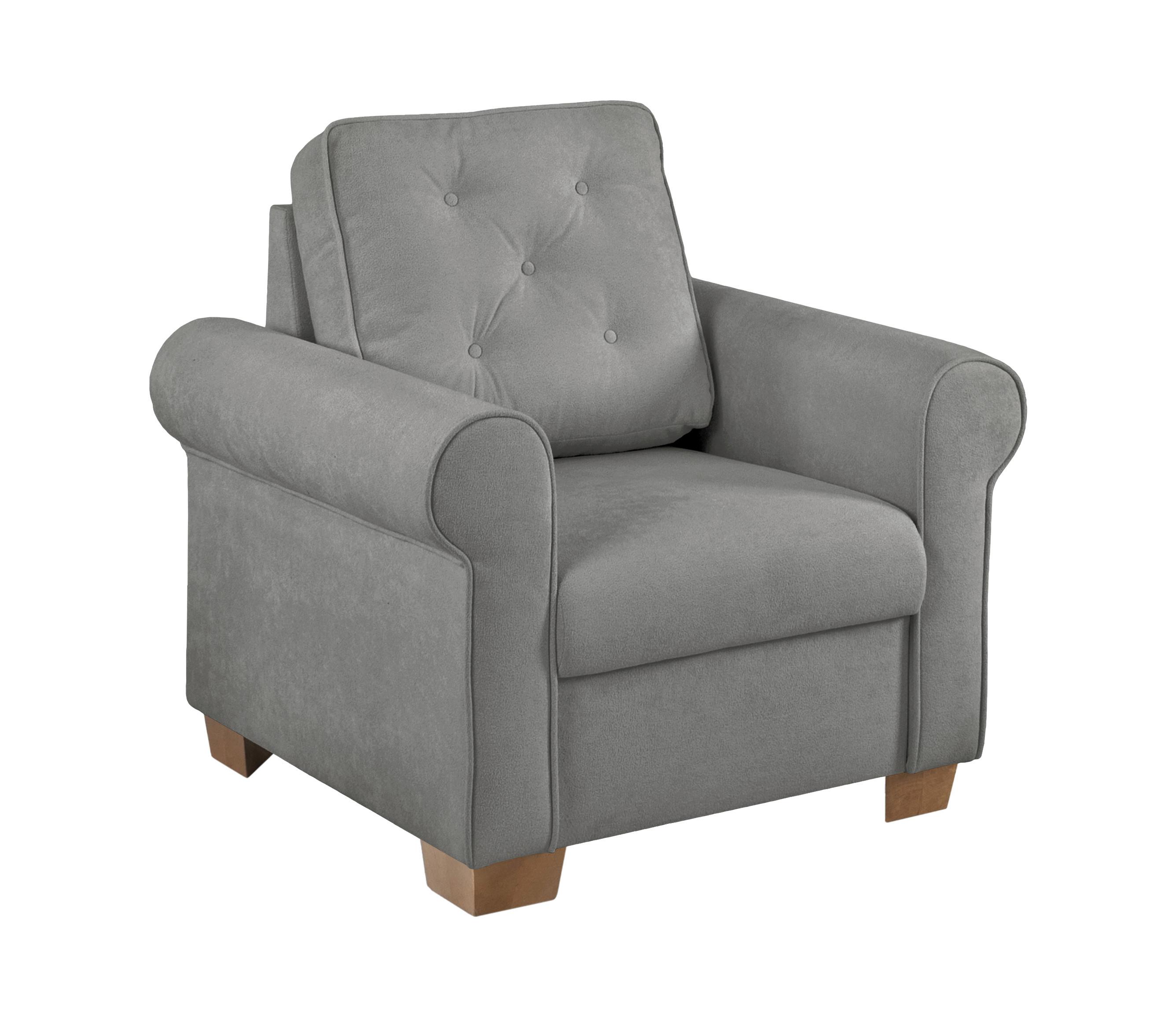 Sessel Arles, Grau 70 B: 93 Cm - Buchefarben/Grau, Design, Textil (93/89/82cm) - MID.YOU