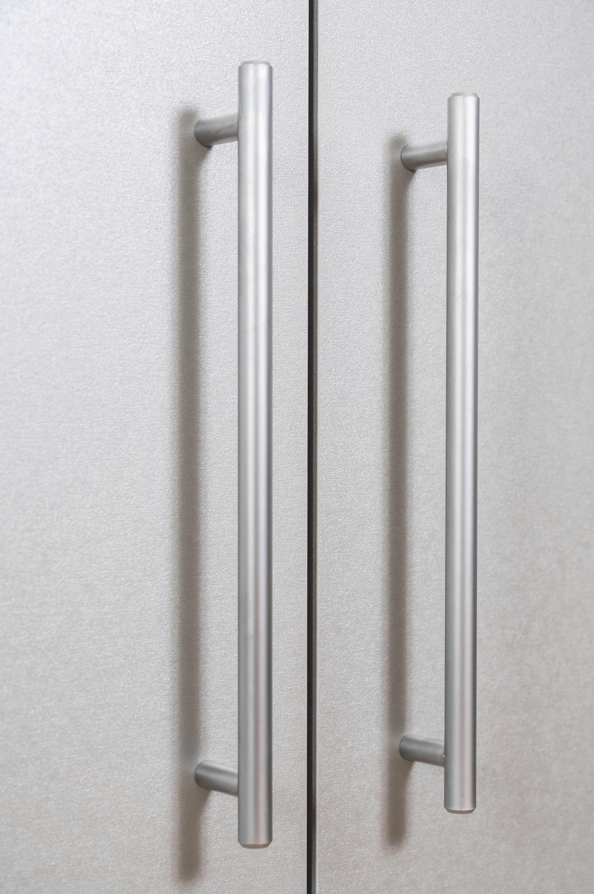 Schrankküche M. Kühlschrank + Kochfeld 104 Cm Elegant - Silberfarben/Weiß, MODERN, Holzwerkstoff/Metall (104/193/67cm) - Respekta