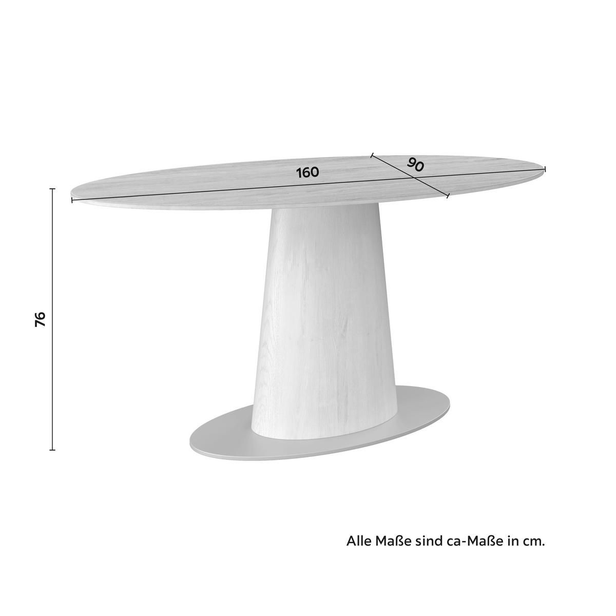 Jídelní stůl Thiago, š: 160 cm - krémová, Moderní, kov/kompozitní dřevo (160/90/76cm) - Bessagi Home