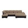 Wohnlandschaft Madera Dunkelbraun U: 212x358x190 cm - Dunkelbraun/Anthrazit, KONVENTIONELL, Kunststoff/Textil (212/358/190cm)