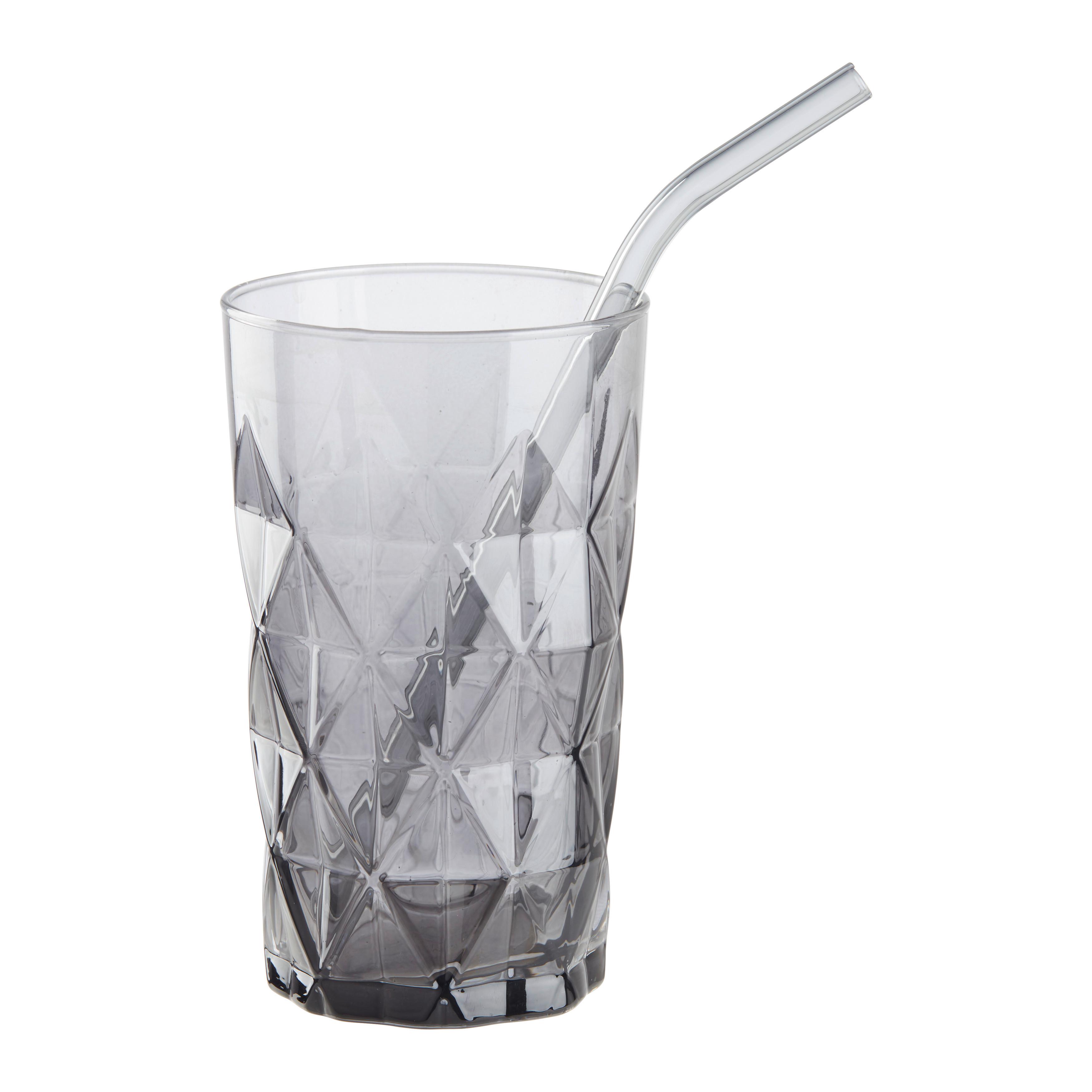 SLAMKA NA PITIE JESSY - priehľadné/čierna, sklo (20cm) - Premium Living