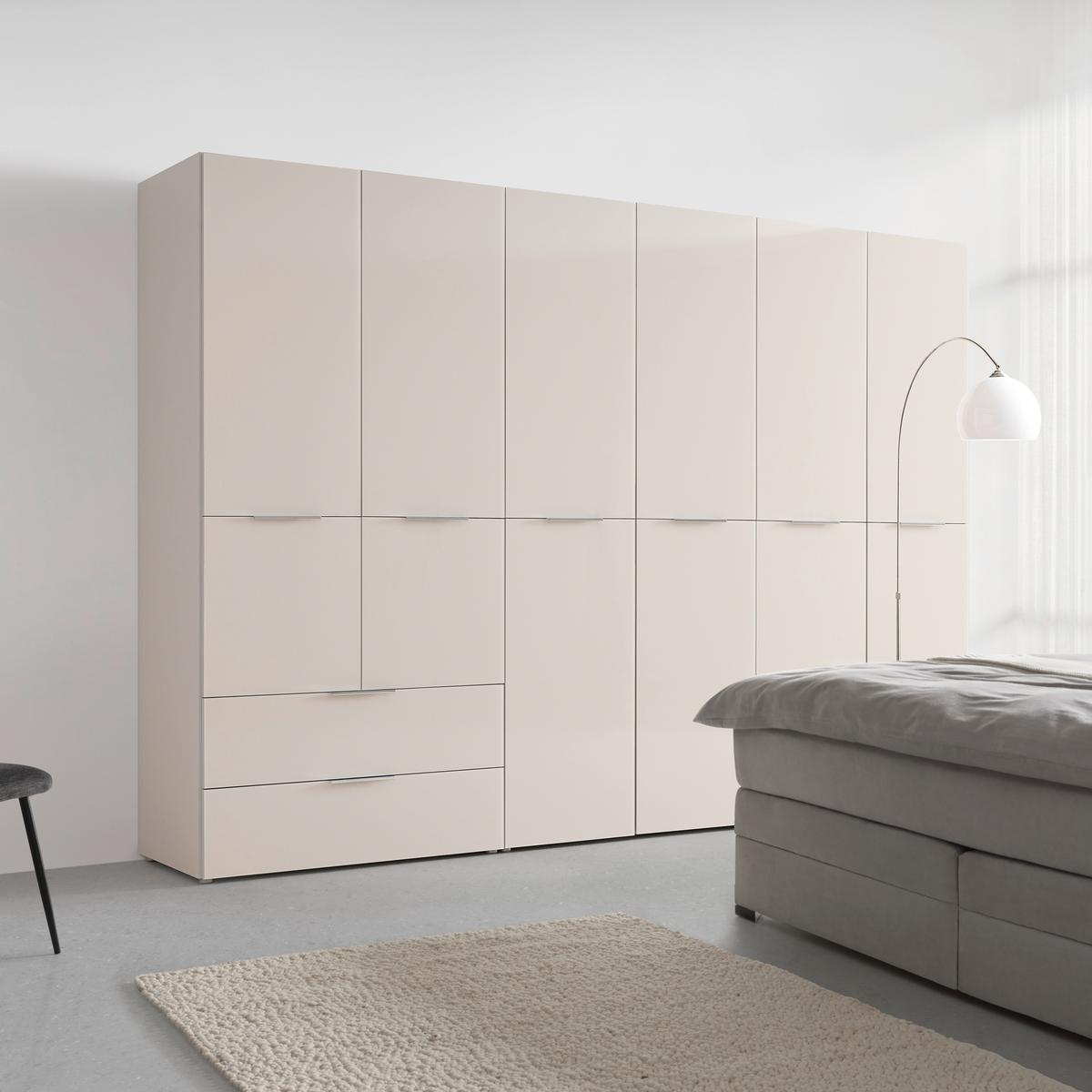 Skriňa s otočnými dverami SIENA, šírka 300 cm - kašmírová/barvy chromu, Konvenční, kov/kompozitní dřevo (300/212/57cm) - Premium Living
