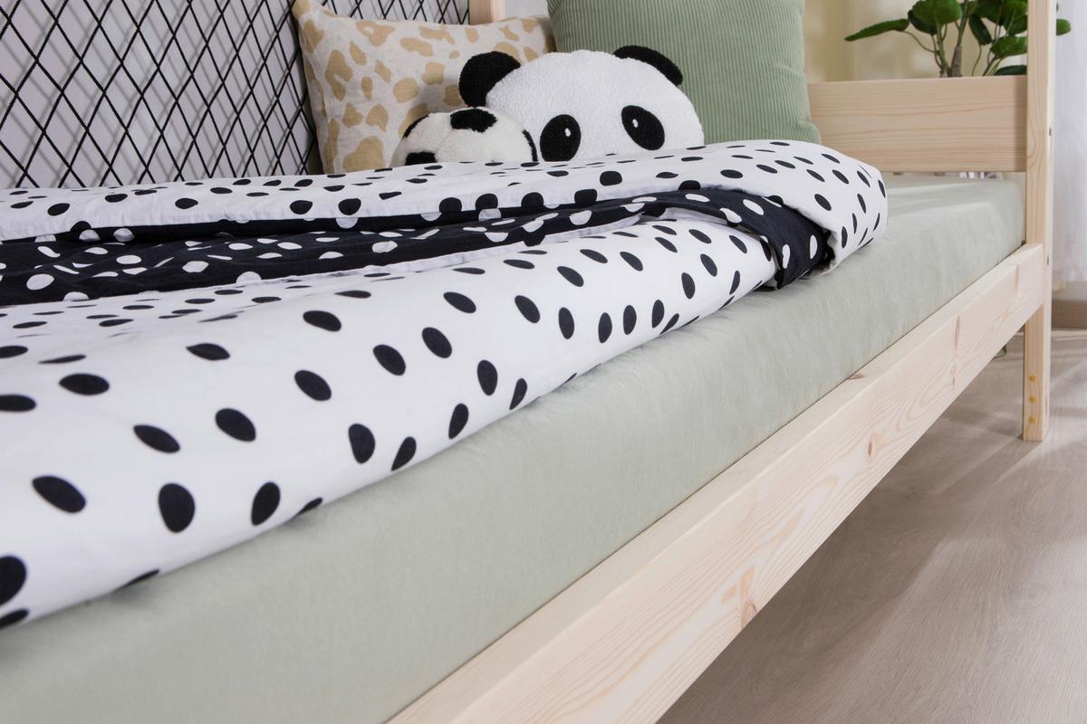 Bodenbett Mit Matratze 90x200 Cm Naturfarben - Naturfarben, MODERN, Holz/Textil (90/200cm) - MID.YOU