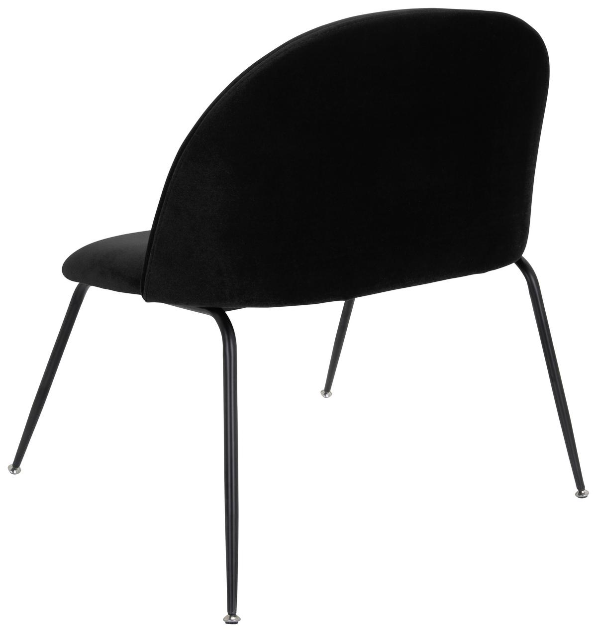 Besucherstuhl Velvo Samt Schwarz Bis 120 Kg - Schwarz, Basics, Textil/Metall (72/80/65cm) - MID.YOU