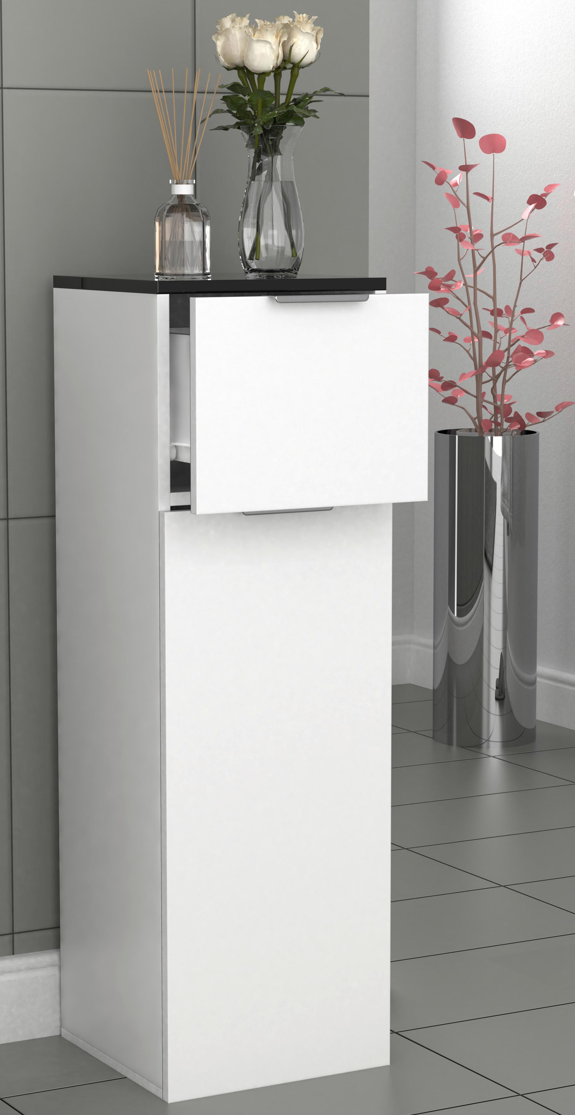 Highboard Donali Schwarz, Weiß B: 30 cm - Schwarz/Weiß, MODERN, Holzwerkstoff (30/95/30cm) - MID.YOU