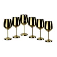 Weinglas 6er-set Je Ca. 500 Ml - Goldfarben, Trend, Metall - Echtwerk