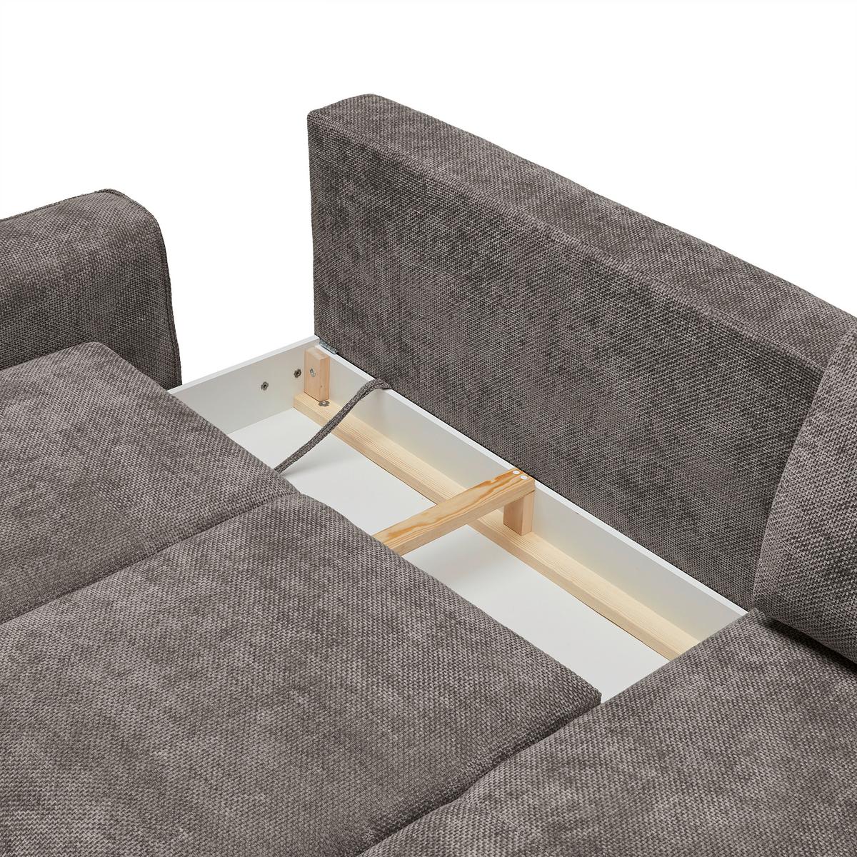 Rohová sedačka CUSTOM, pravá, tmavě šedá - černá/tmavě šedá, Moderní, kov/textil (255/164cm) - Mömax