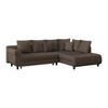 Ecksofa Mendoza - Dunkelbraun/Schwarz, Design, Textil (309/197cm) - Ondega