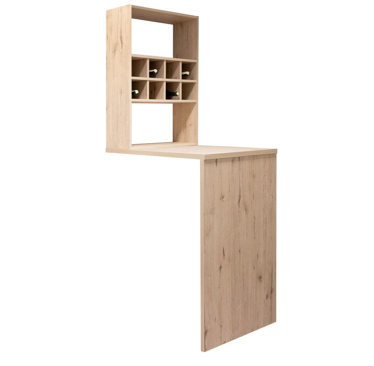 REGÁL NA VÍNO MILANO - barvy dubu, dřevo (60/93,7/30cm)