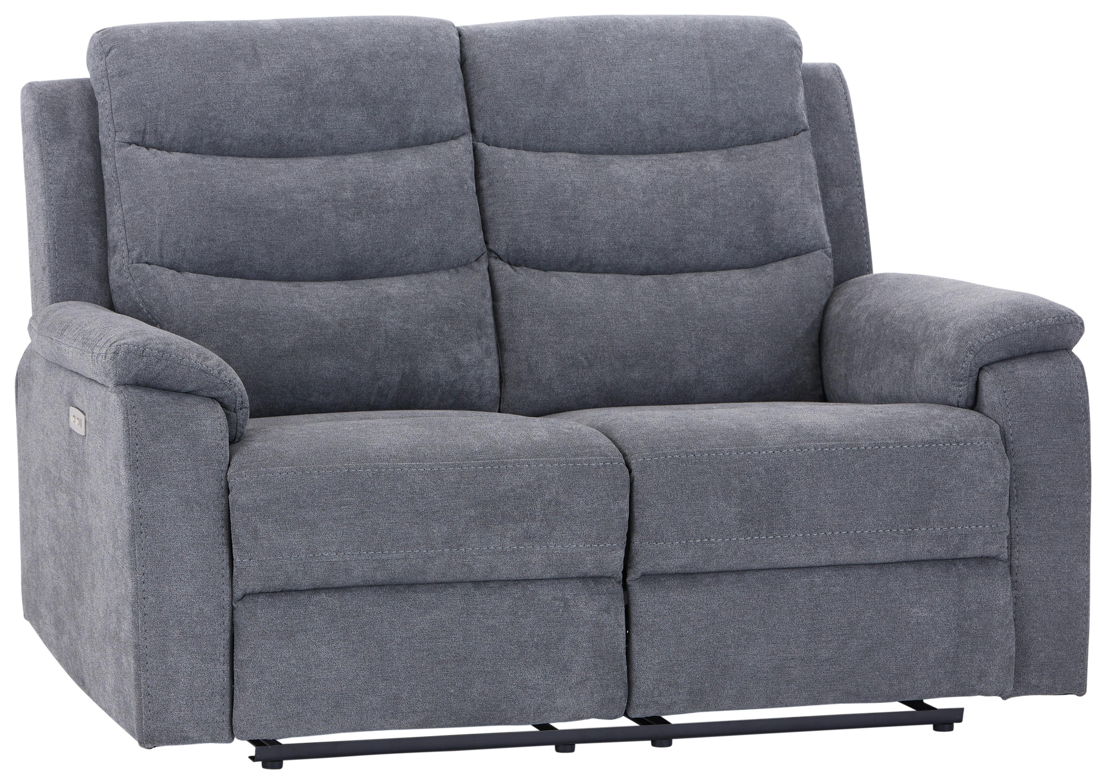 Dvojmiestna relaxačná pohovka Manchester, sivá - čierna/sivá, Konventionell, textil/plast (153/102/93cm) - Based