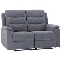Dvoumístná relaxační pohovka Manchester, šedá - šedá/černá, Konvenční, textil/plast (153/102/93cm) - Based