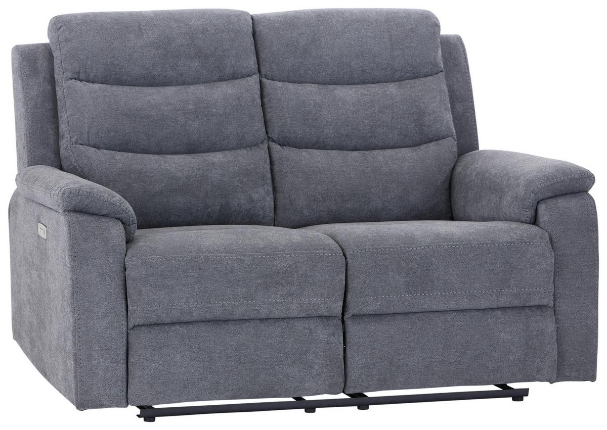 Dvoumístná relaxační pohovka Manchester, šedá - šedá/černá, Konvenční, textil/plast (153/102/93cm) - Based