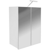 Spiegelschrank Snow - Silberfarben/Weiß, MODERN, Glas/Holzwerkstoff (70/70/23cm)