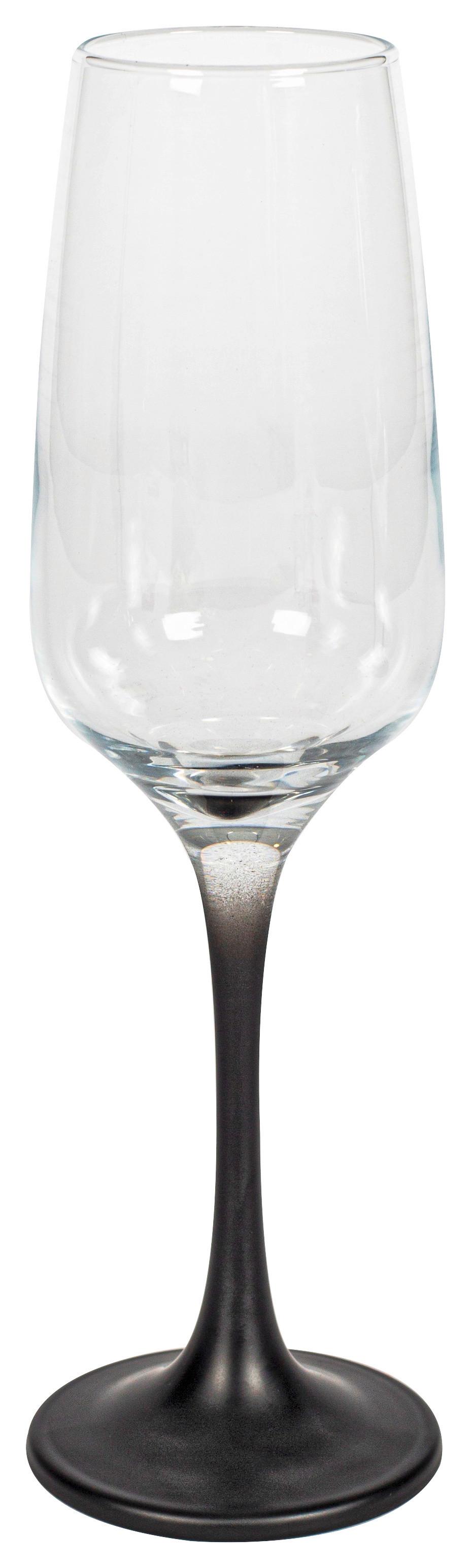 SKLENICE NA SEKT NINI - černá/čiré, Moderní, sklo (4,5/22,6cm) - Premium Living