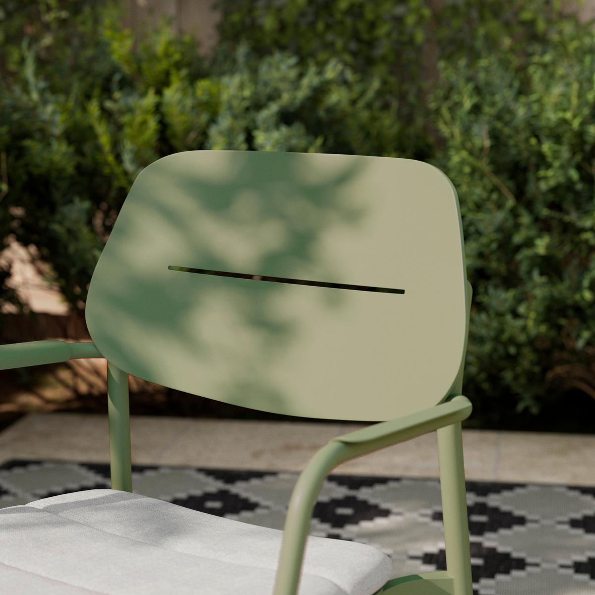 ZAHRADNÍ ŽIDLE VERDE - šalvějově zelená/světle šedá, Moderní, kov/textil (57/85/57cm) - Modern Living