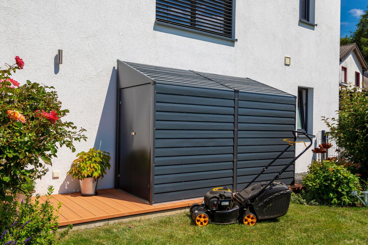 Gerätehaus Mit Pultdach 295x208x124 Cm - Grau, Basics (295/208/124cm)