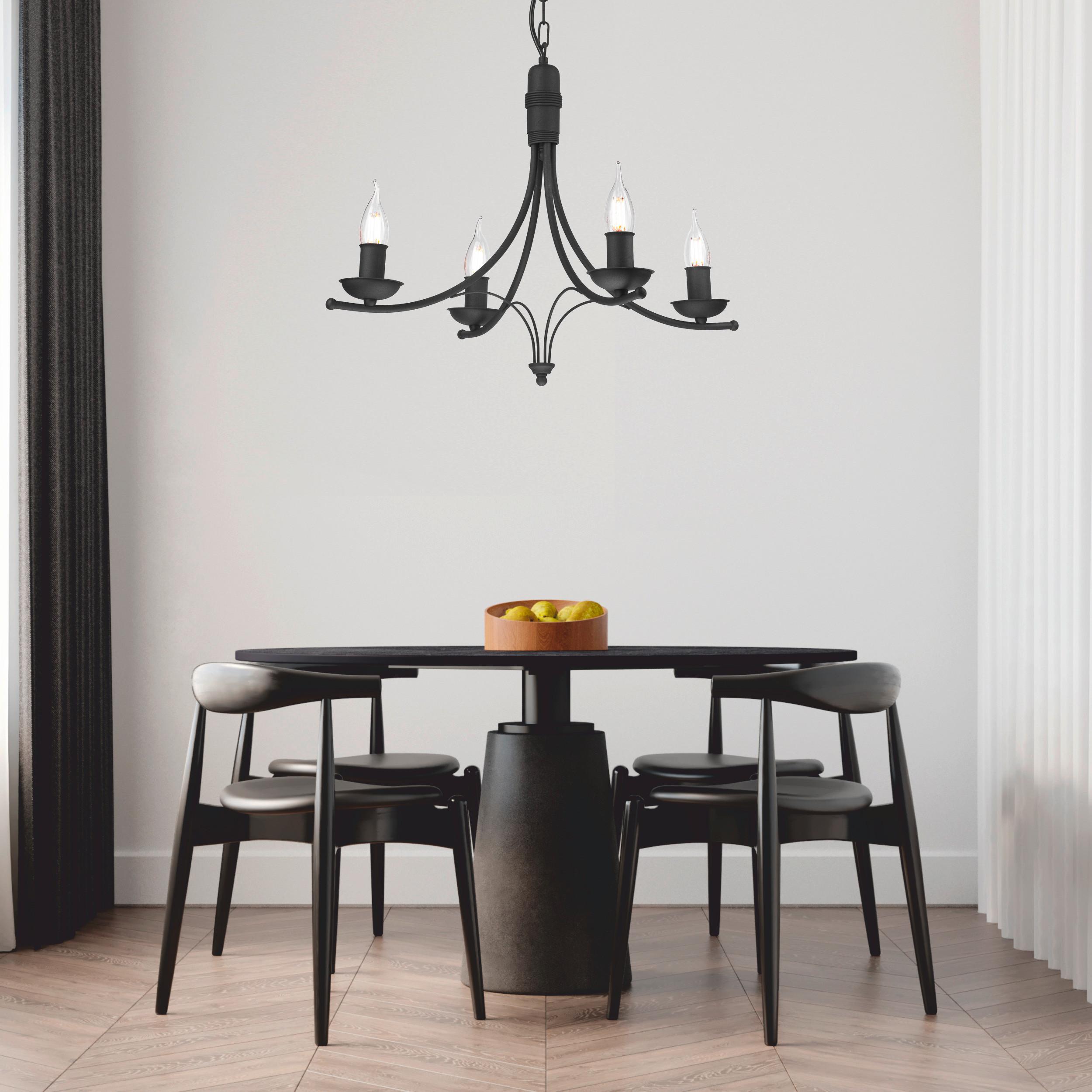 Kronleuchter Lucy Schwarz Hochglanz B: 58cm - Schwarz Hochglanz, KONVENTIONELL, Metall (100/58/100cm)