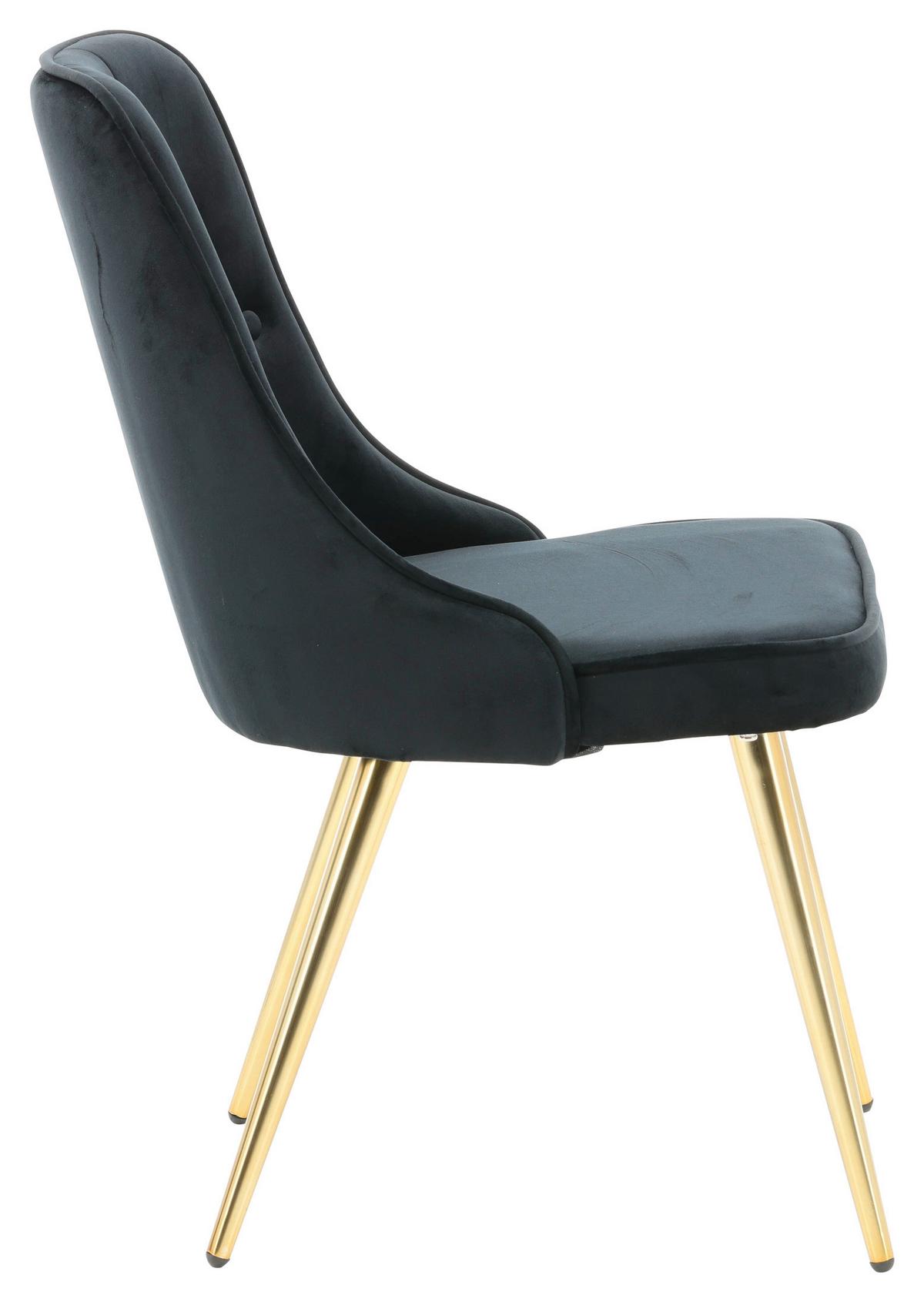Stuhl-Set Velvet Deluxe - Goldfarben/Schwarz, Design, Kunststoff/Textil (50/88.5/66cm) - Livetastic