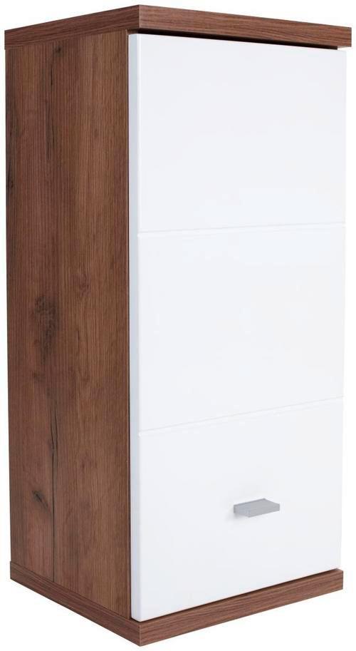 ZÁVĚSNÁ SKŘÍŇKA BARI - bílá/barvy dubu, Konvenční, kompozitní dřevo/plast (35/70/25cm)
