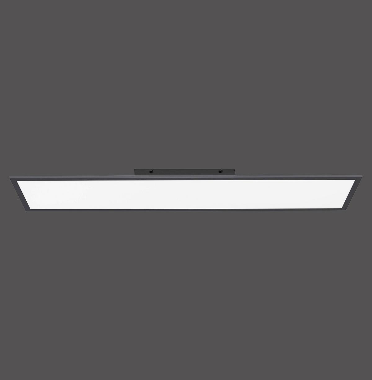 Led-deckenleuchte Flat L: 100 Cm Dimmbar Mit Fernbedienung - Schwarz, Basics, Kunststoff/Metall (100/25/5,3cm)