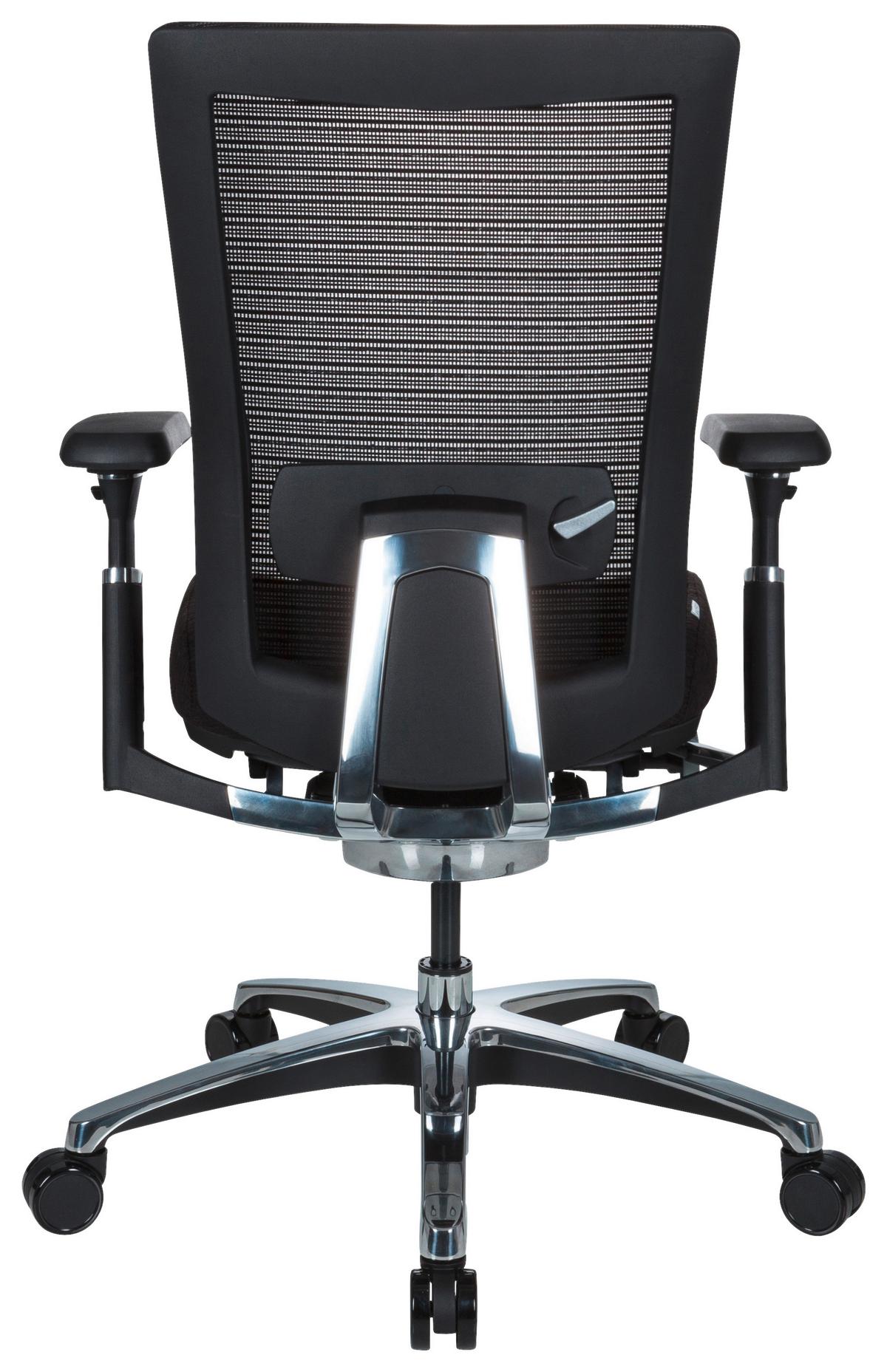 Bürostuhl Nova Pro Alu Armstützen Schwarz - Chromfarben/Schwarz, MODERN, Kunststoff/Textil (65/101/60cm) - MID.YOU