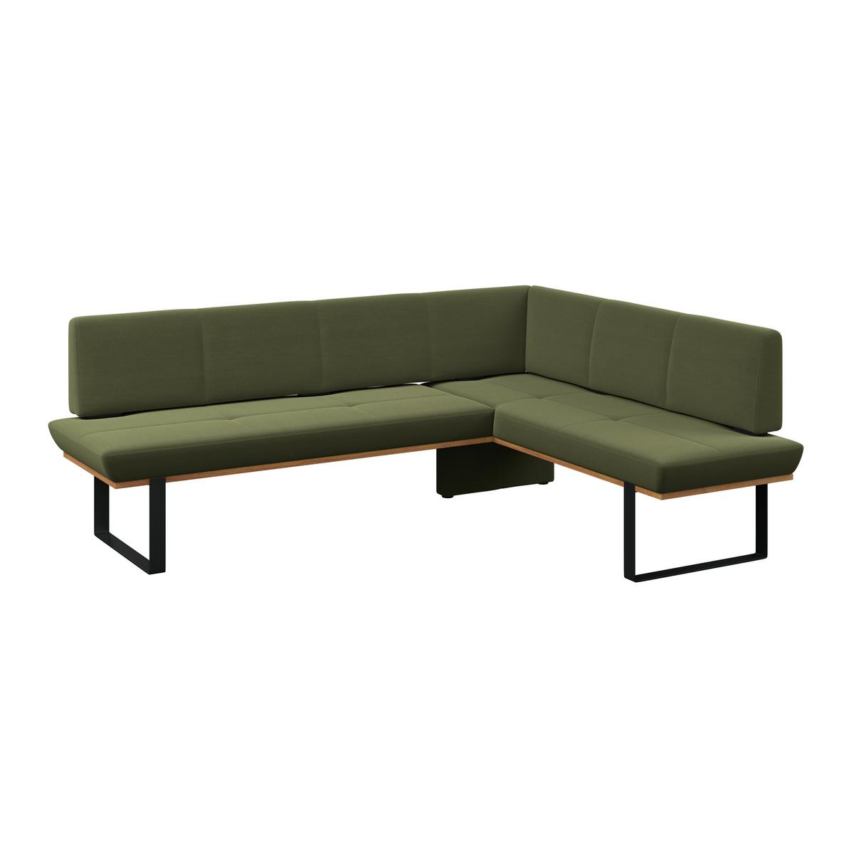 Eckbank Tristan Webstoff beige, S:245x175cm - Schwarz/Grün, MODERN, Holz/Textil (245/175cm) - James Wood