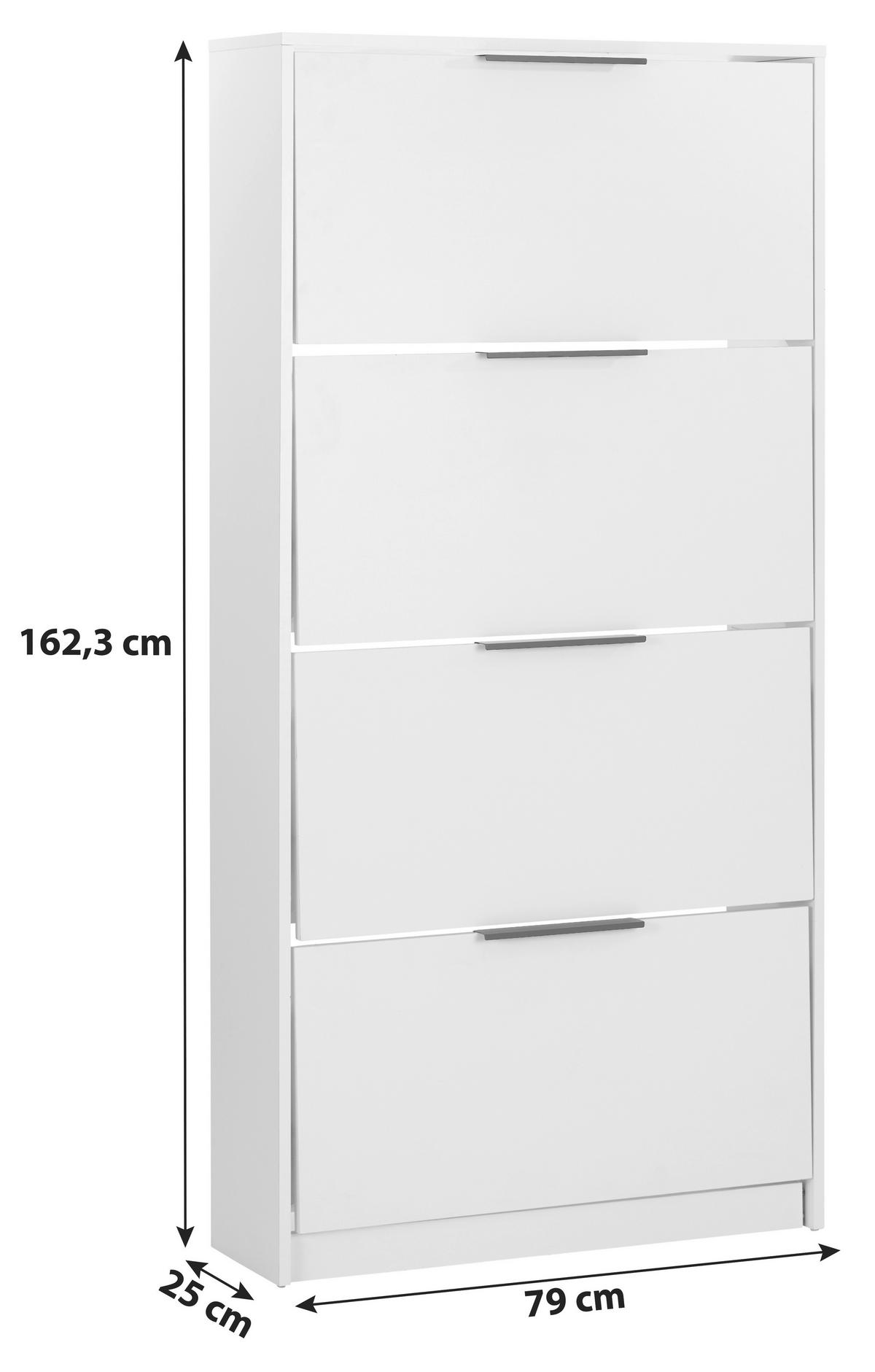 Cipősszekrény Anna 01 - fehér, Modern, faalapú anyag (79/162,3/25cm)