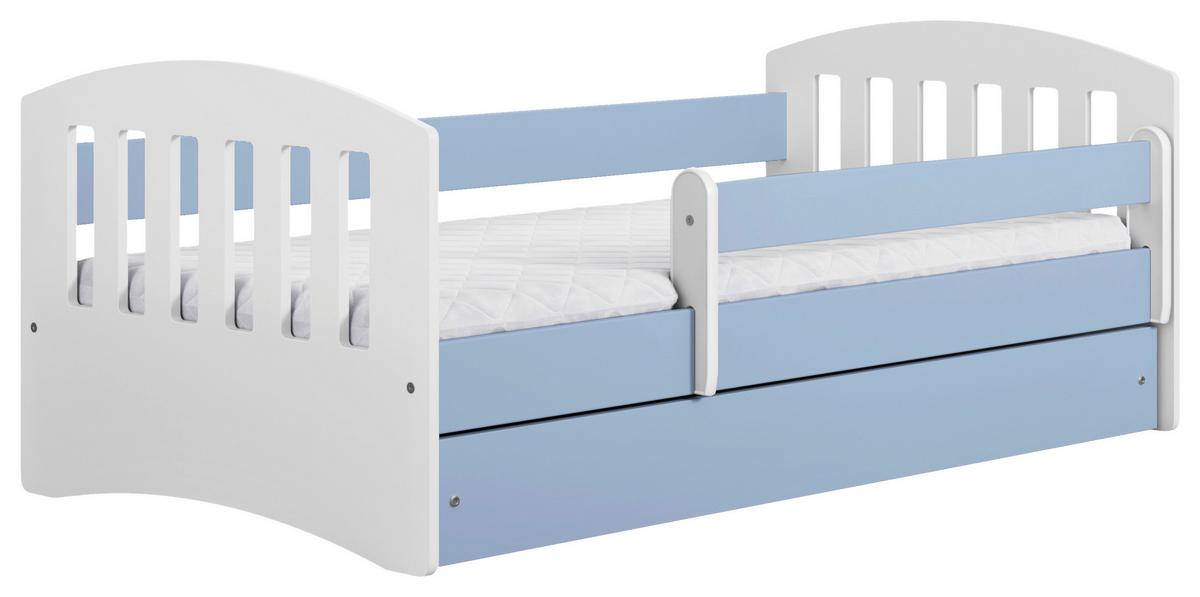 KINDER-/JUNIORBETT Classic Blau/Weiß 80x160cm - Blau/Birkefarben, MODERN, Holz/Holzwerkstoff (80/160cm) - MID.YOU