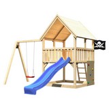 Spielturm Toni Set L - Blau/Naturfarben, Holz (200/345/200cm) - Karibu