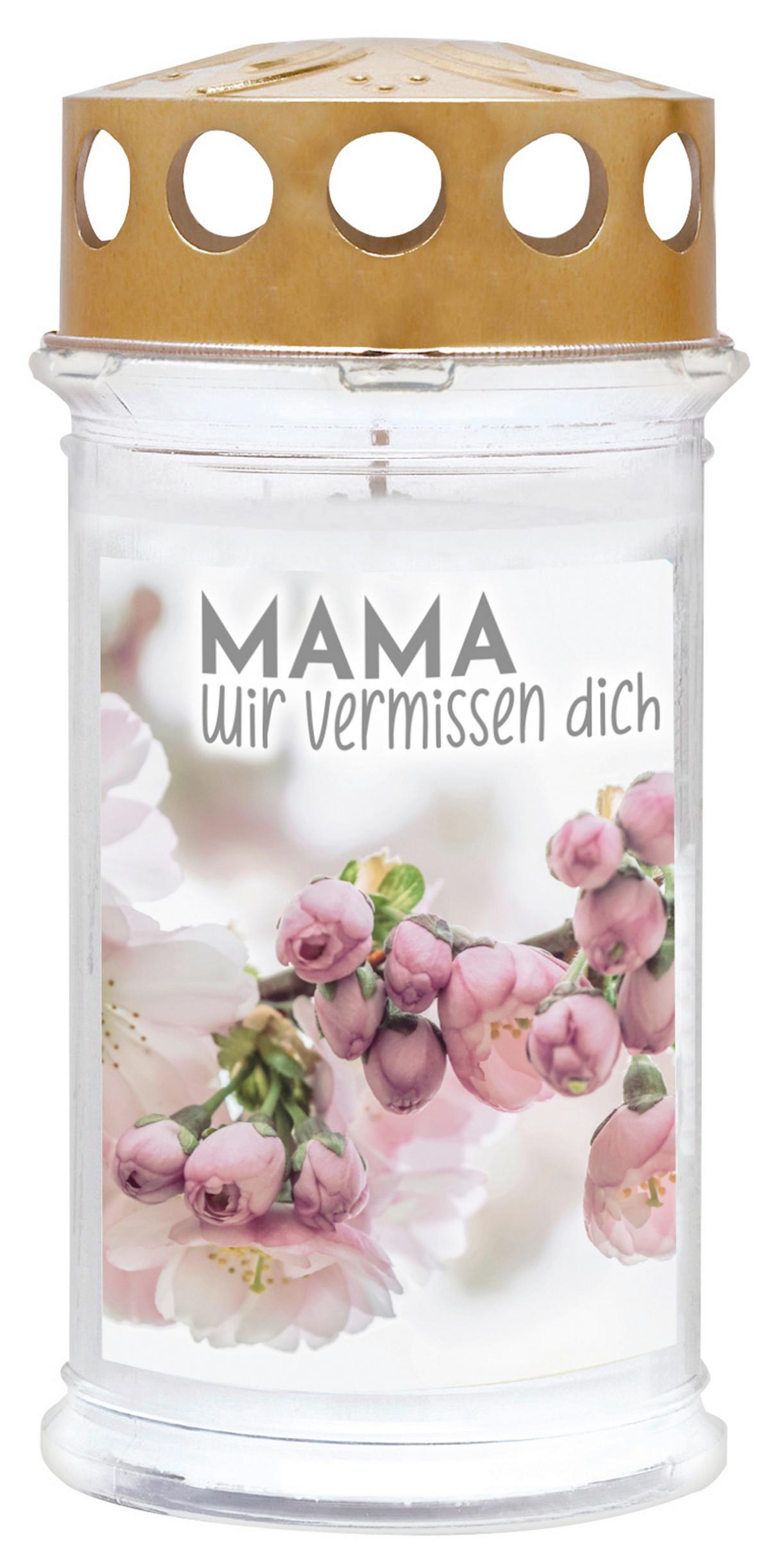 Grabkerze 5 Tage Grabkerze Mama - Goldfarben/Weiß, Basics, Naturmaterialien/Kunststoff (7.7/18/7.7cm)