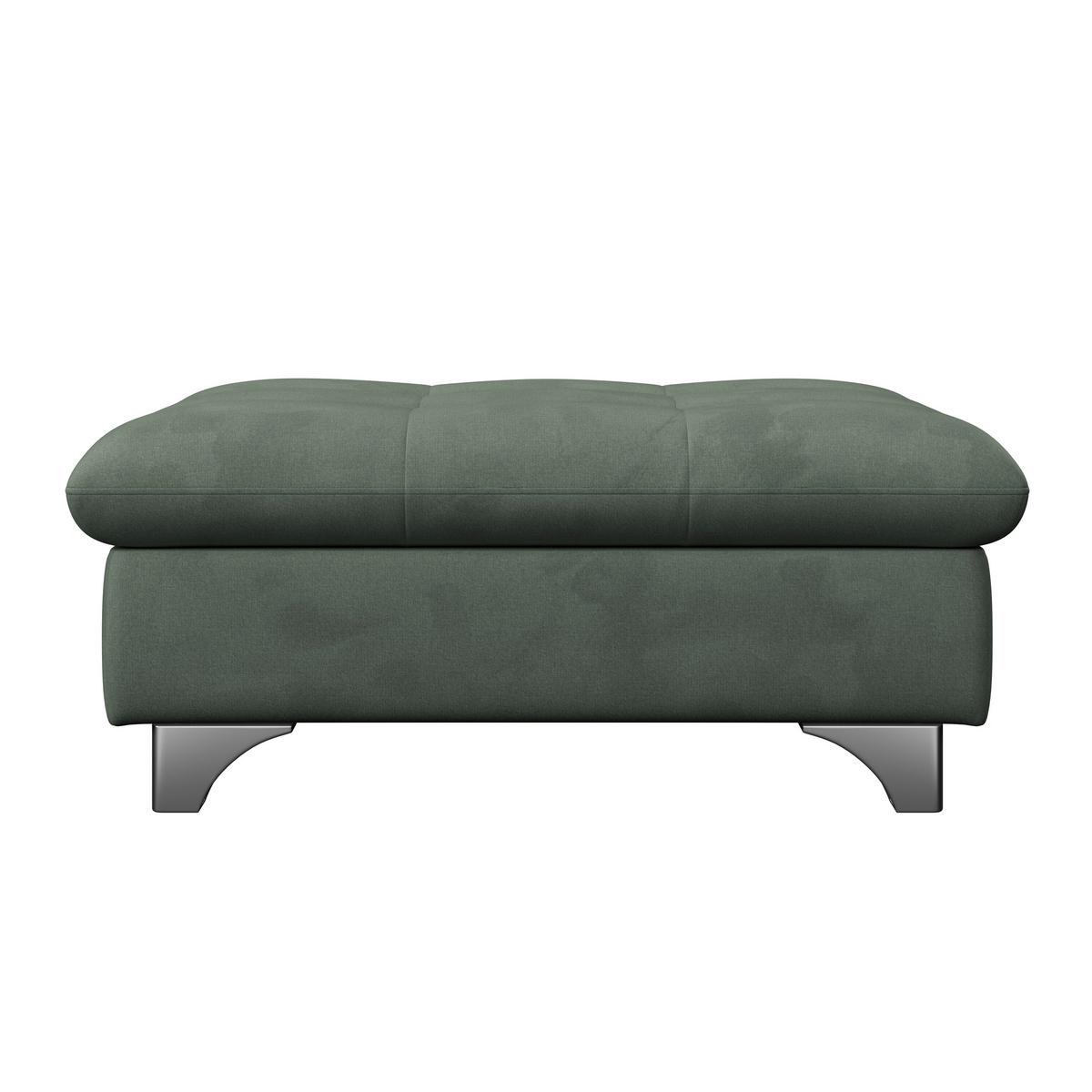 Hocker Gemini Dunkelgrün, B: 108cm - Chromfarben/Grün, KONVENTIONELL, Textil (108/46/108cm)