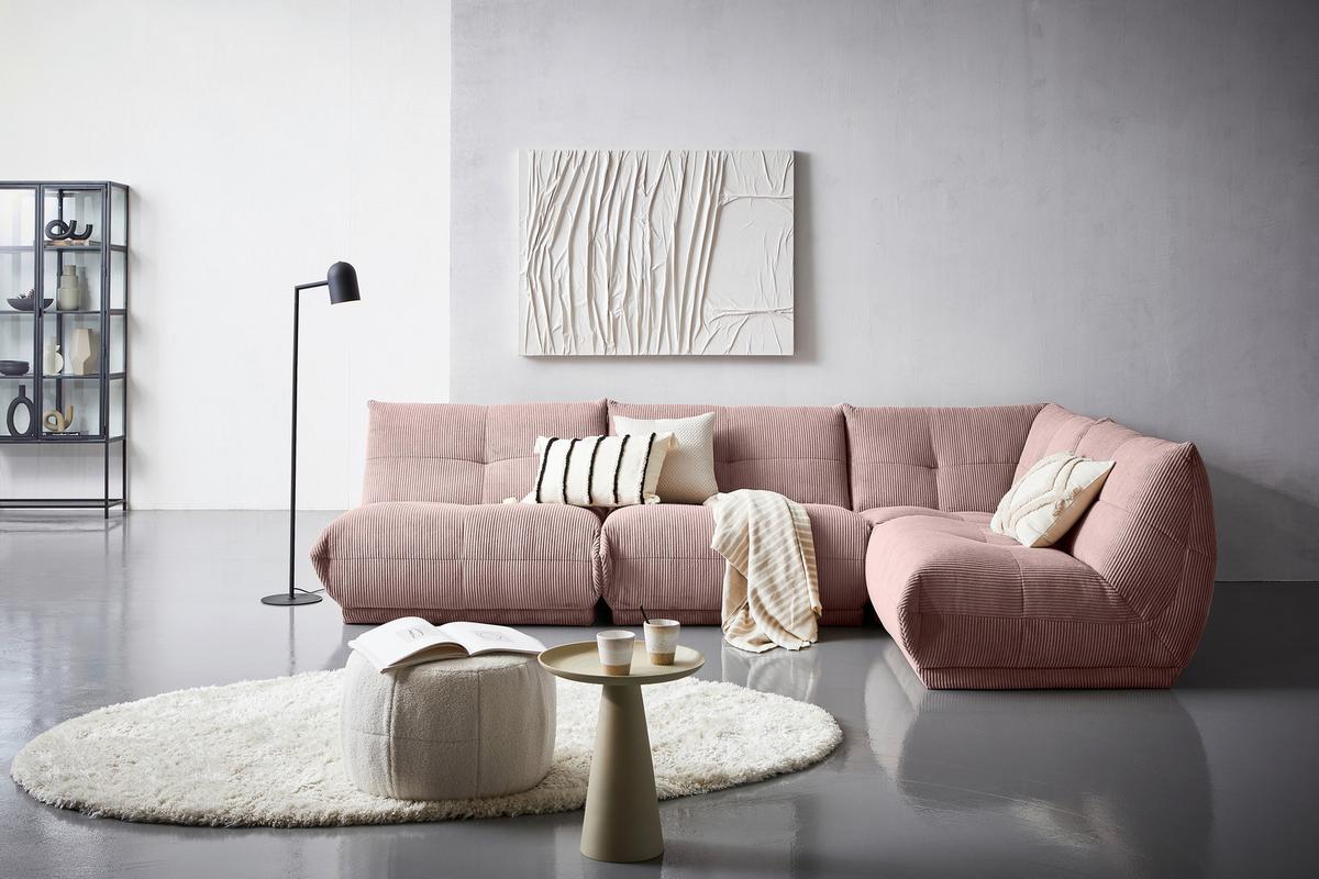 Ecksofa Giselle - Altrosa, Trend, Textil (315/210cm) - Livetastic