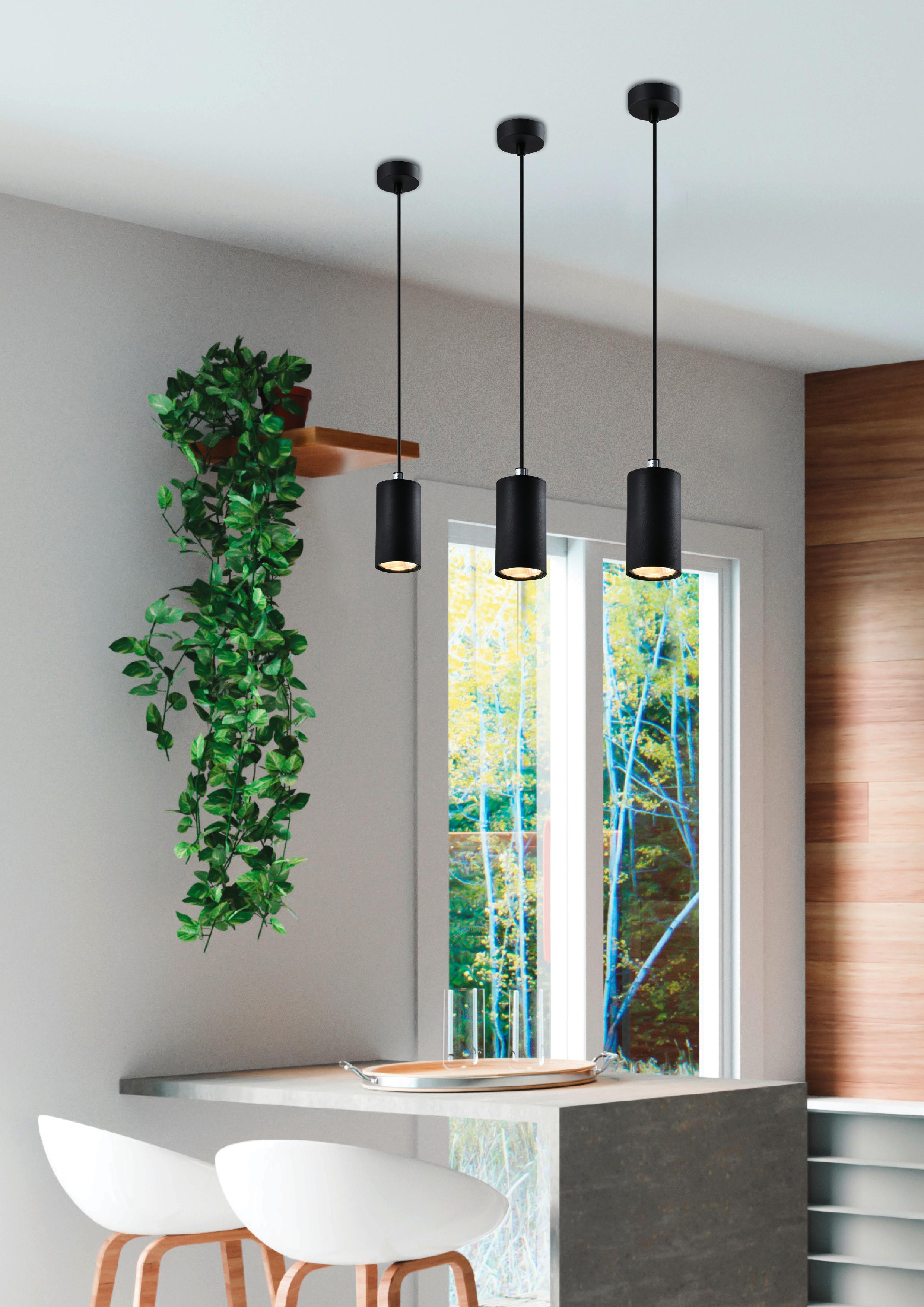 Hängeleuchte 31-78537 - Schwarz, Design, Metall (7/7/90cm)