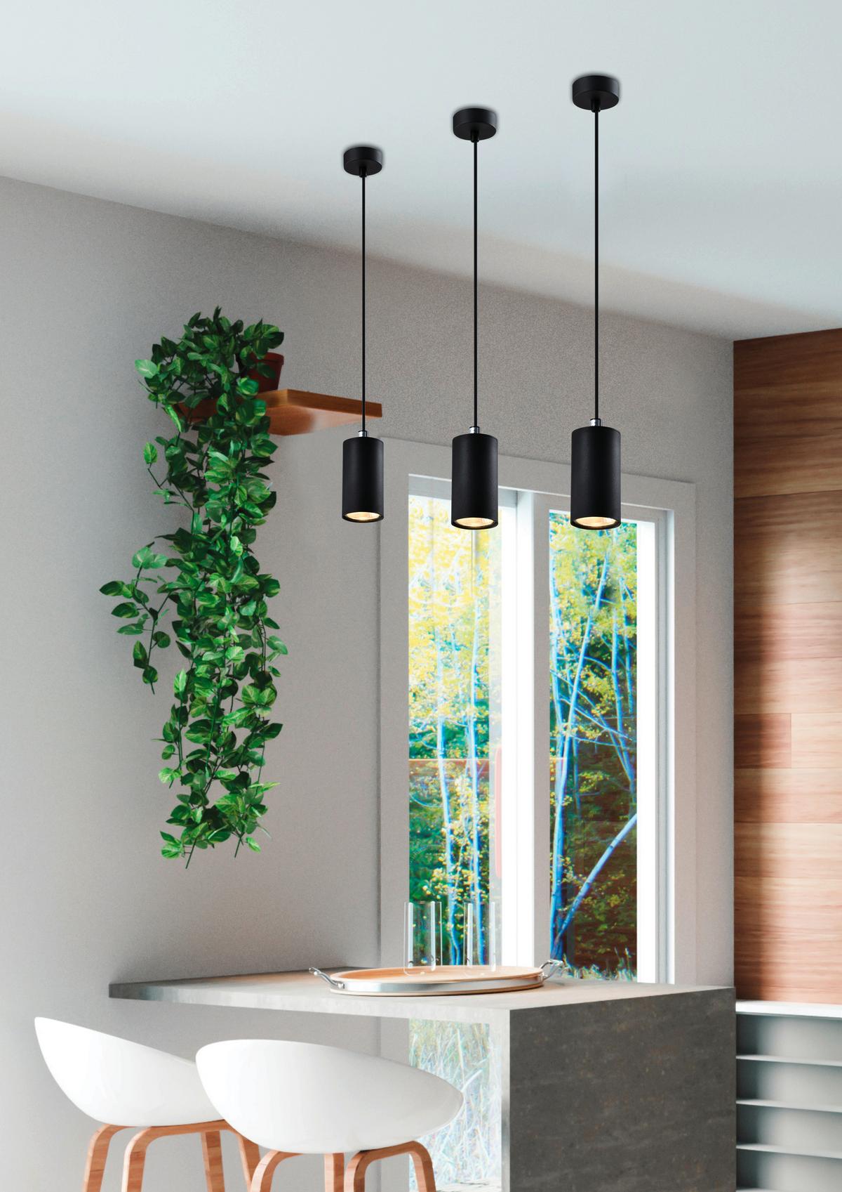Hängeleuchte 31-78537 - Schwarz, Design, Metall (7/7/90cm)