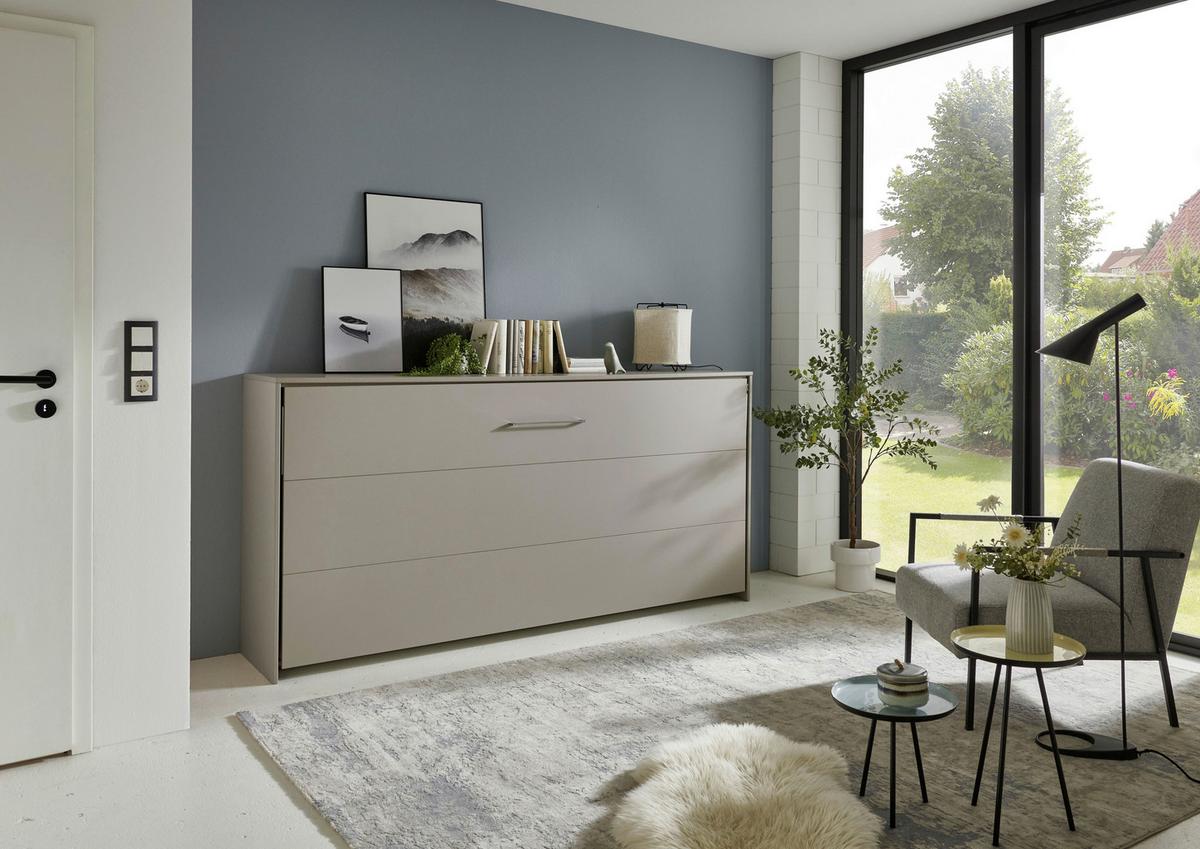 Schrankbett Juist Sahara Lf: 90x200 cm - Sahara, KONVENTIONELL, Holz/Holzwerkstoff (90/200cm) - MID.YOU