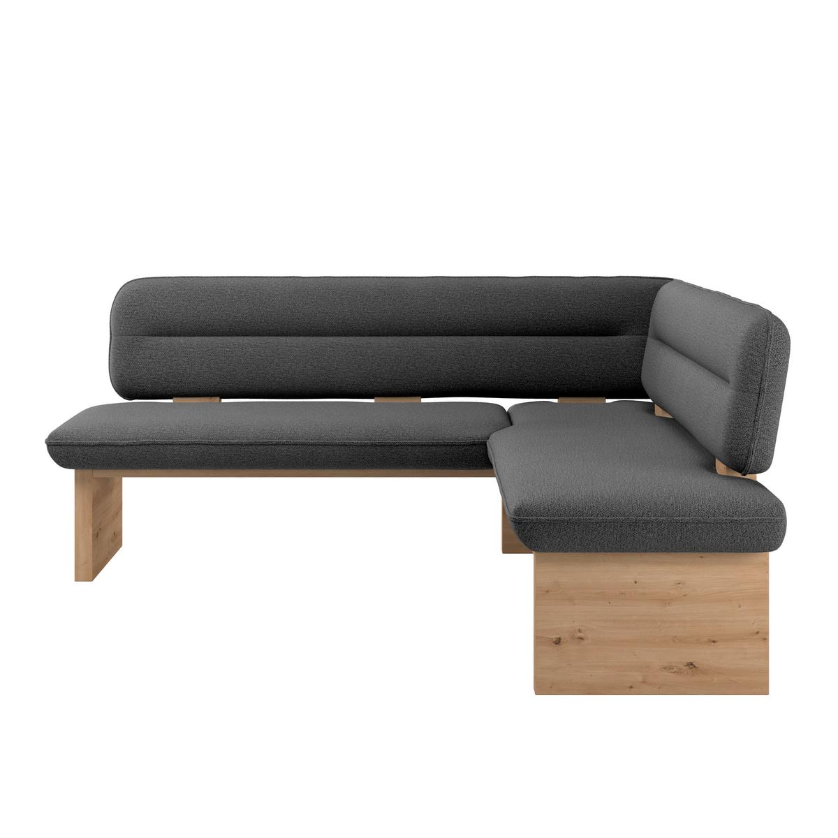 Eckbank Beluna Ii Webstoff Schwarz, B: 192 Cm - Eichefarben/Schwarz, KONVENTIONELL, Holz/Textil (192/170cm) - James Wood