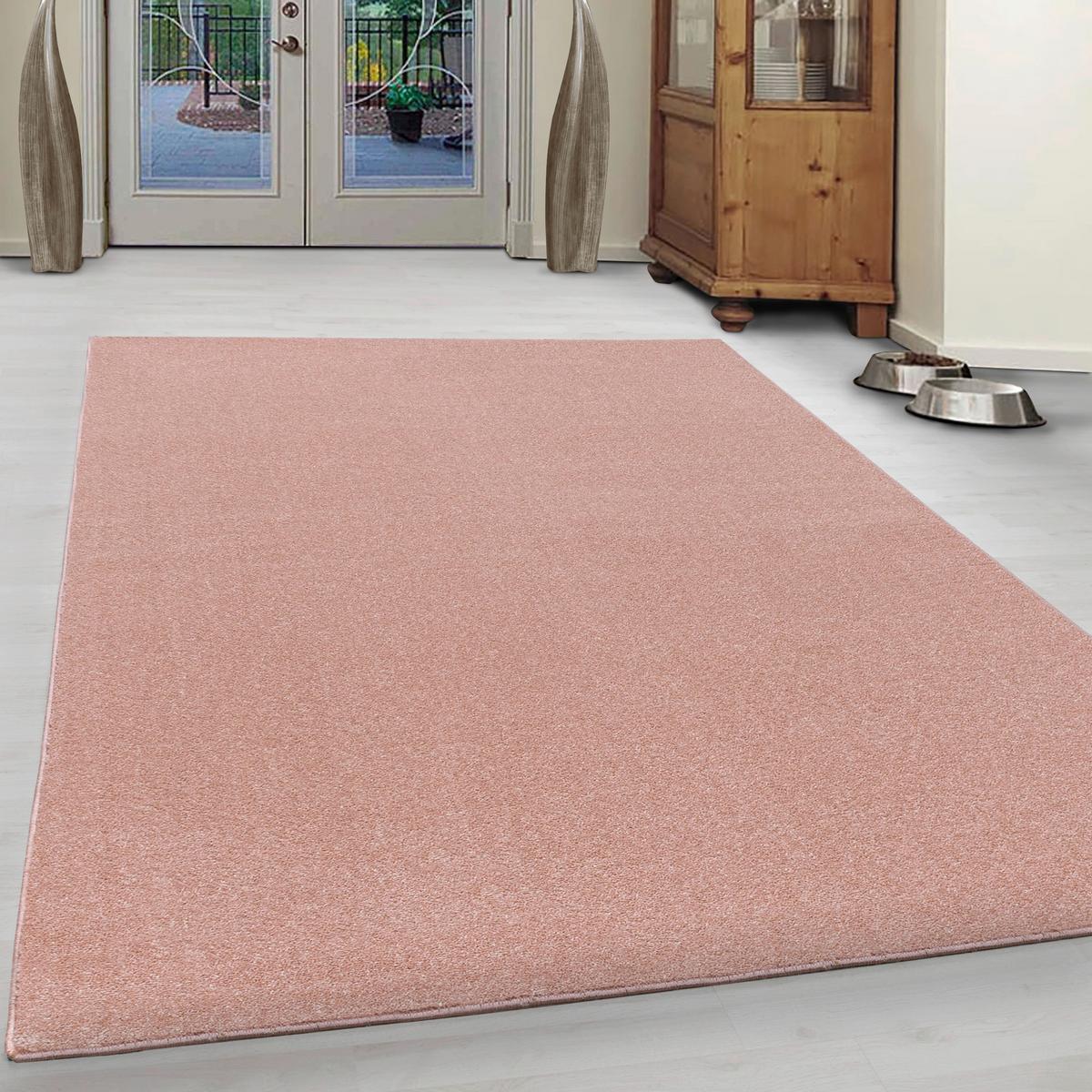 Hochflor Teppich Rosa Ata 140x200 cm - Rosa, KONVENTIONELL, Textil (140/200cm)