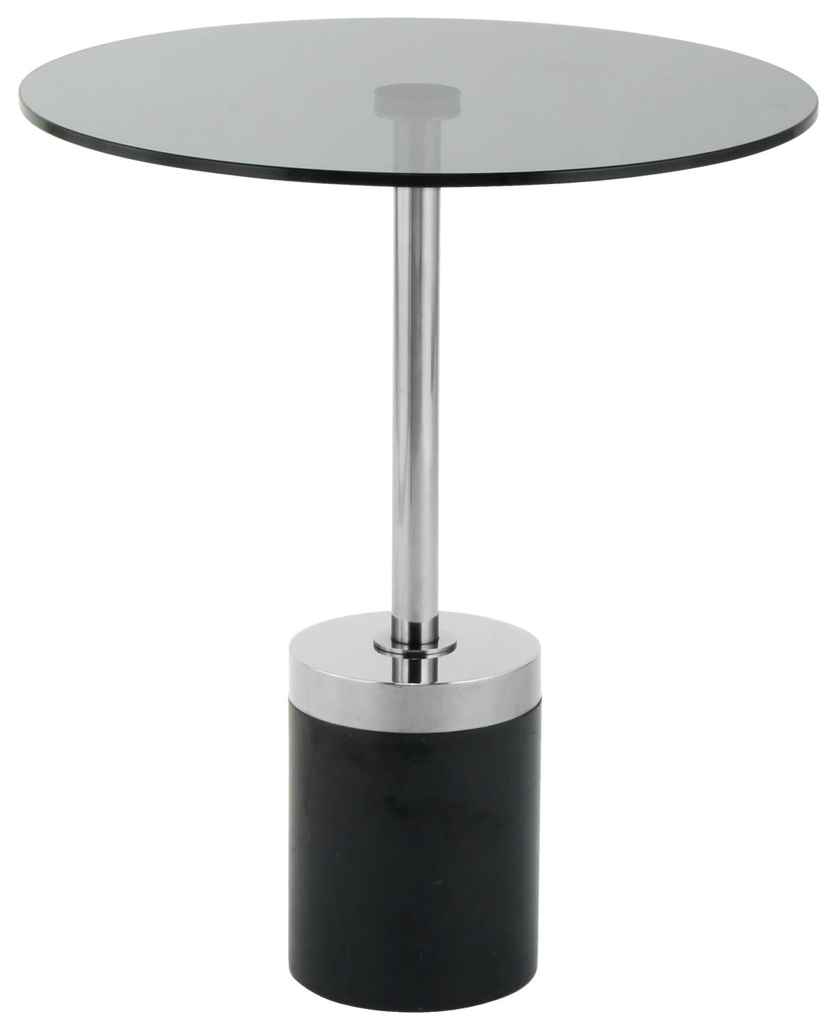 Beistelltisch Lana 125 Graphitfarben/Schwarz - Schwarz/Graphitfarben, Design, Glas/Stein (46/46/53cm) - Kayoom