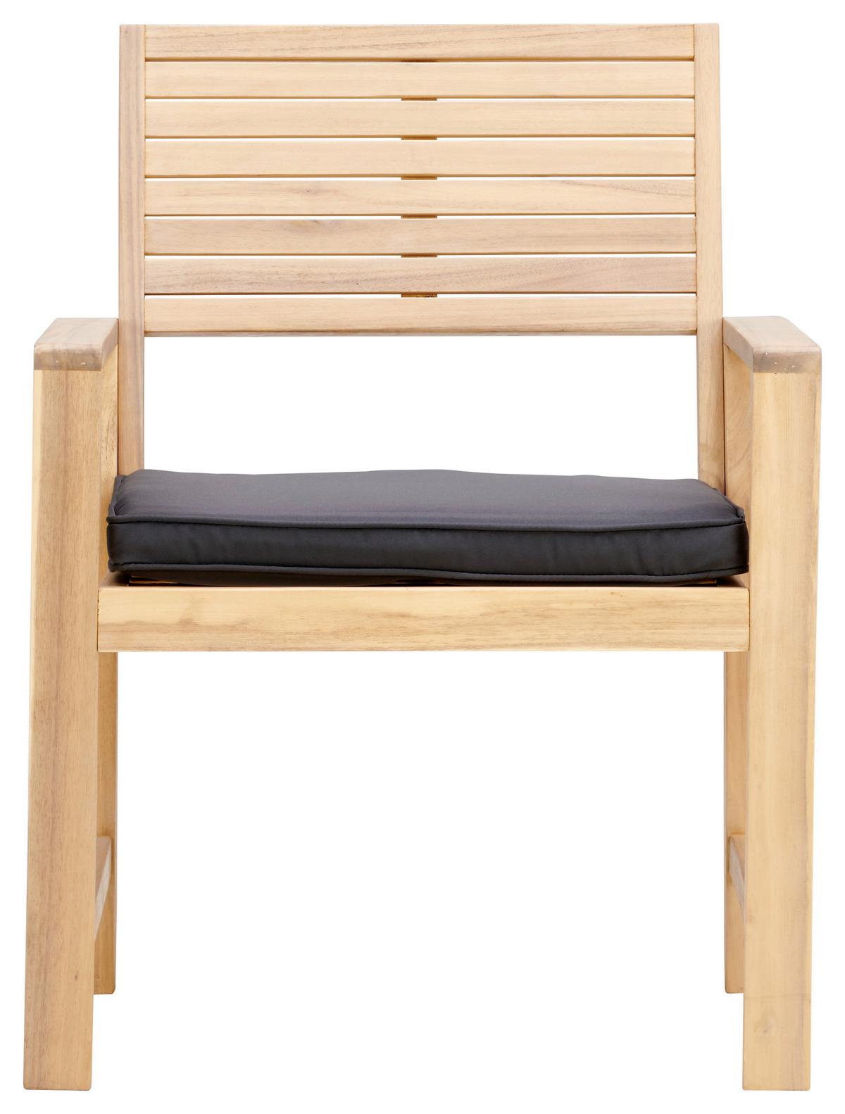 Loungegarnitur 4-Tlg. Bergen Aus Echtholz mit Kissen - Dunkelgrau/Akaziefarben, MODERN, Holz/Textil (73cm) - Beldano