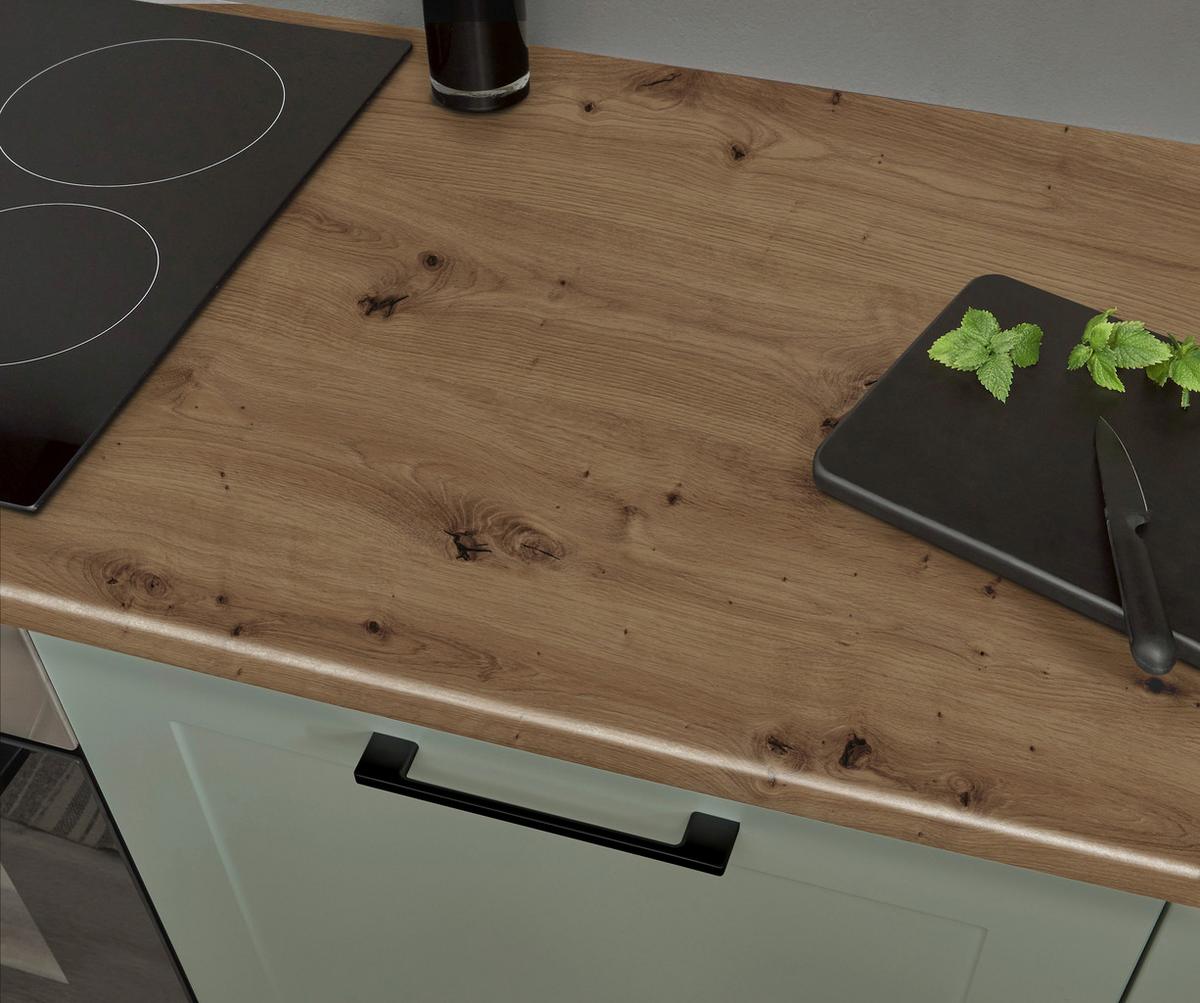 Eckküche Marseille Grün/eiche Dekor S: 260x175 Cm - Eiche Artisan/Grün, Design, Holzwerkstoff (260/175cm) - MID.YOU