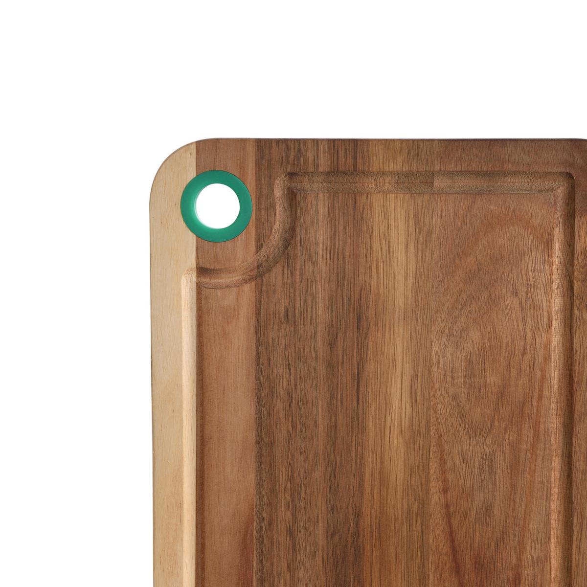 Schneidebrett Aus Holz + Griff Rainbow L/b: Ca. 34/24 Cm - Akaziefarben, Basics, Holz/Kunststoff (34.2/24.5/11.5cm) - Benetton