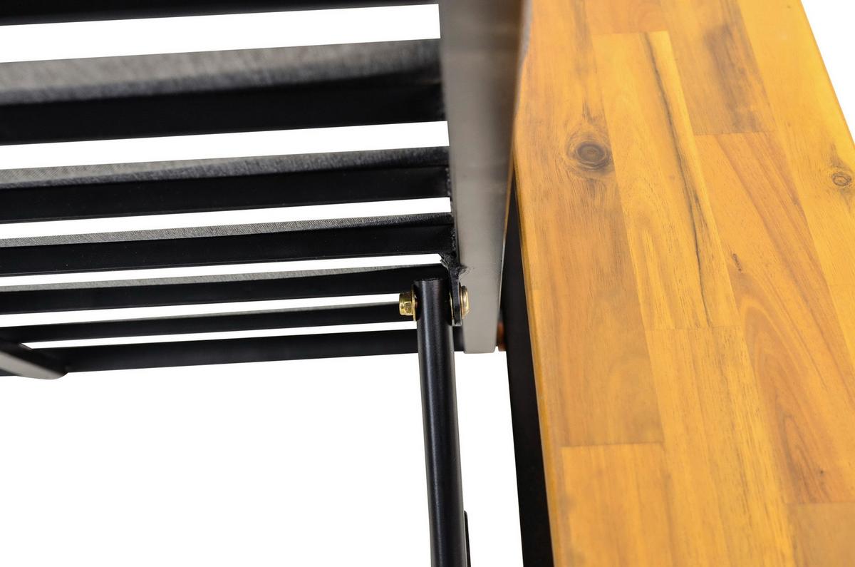 Sonnenliege Victoria - Anthrazit/Grau, MODERN, Holz/Kunststoff (75/38/200cm) - Beldano