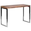 Konsolentisch Guna Akazie Massiv/Edelstahl - Chromfarben/Akaziefarben, MODERN, Holz/Metall (120/45/76cm) - MID.YOU