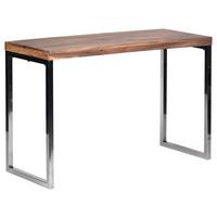 Stolík z masívneho dreva guna š: 120cm - farba akácie/chrómová, Modern, kov/drevo (120/45/76cm) - MID.YOU