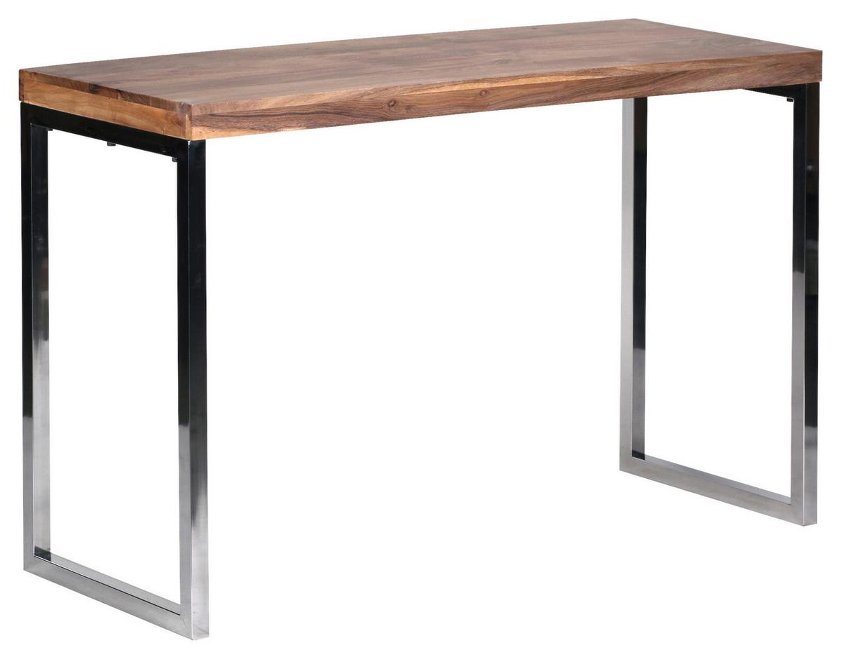 Stolík z masívneho dreva guna š: 120cm - farba akácie/chrómová, Modern, kov/drevo (120/45/76cm) - MID.YOU