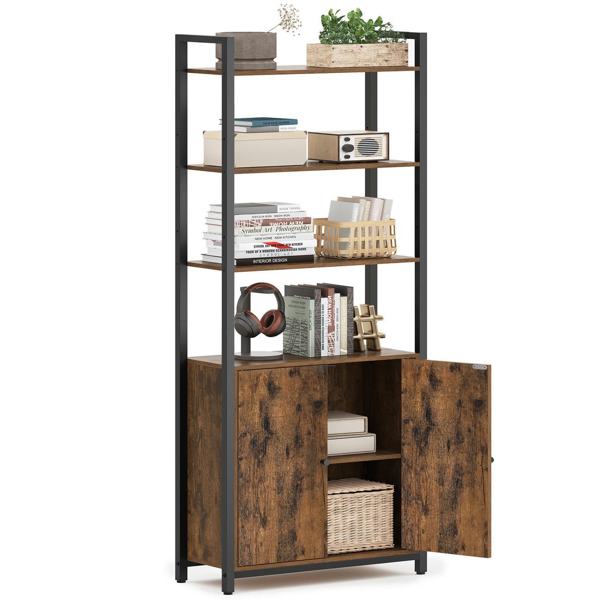 Regal Bookshelf - Schwarz/Braun, MODERN, Holzwerkstoff/Metall (60/159,5/24cm) - MID.YOU