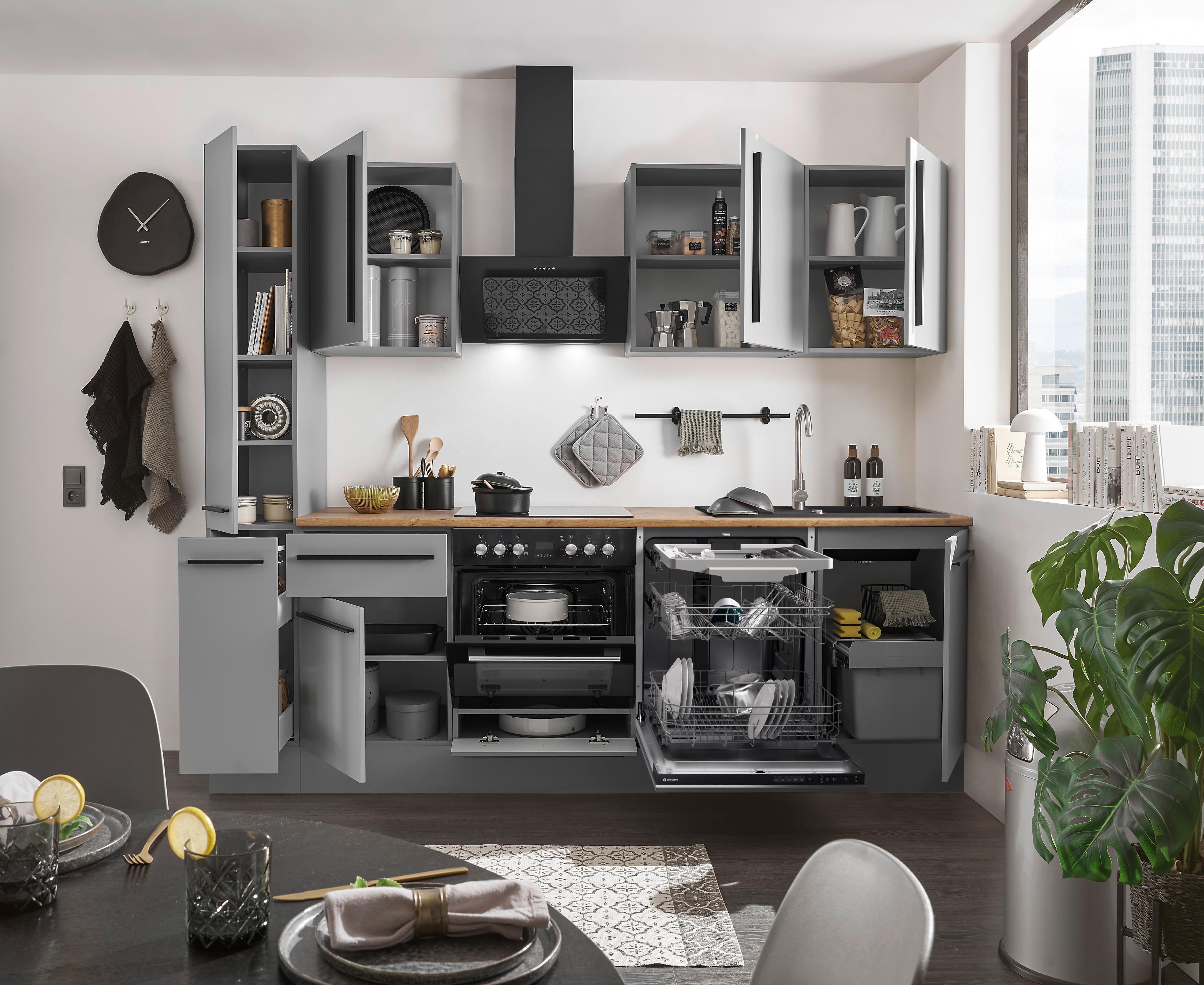KUCHYNSKÝ BLOK BEZ SPOTREBIČO DENVER - čierna/sivá, Design, kompozitné drevo/plast (250cm) - MID.YOU