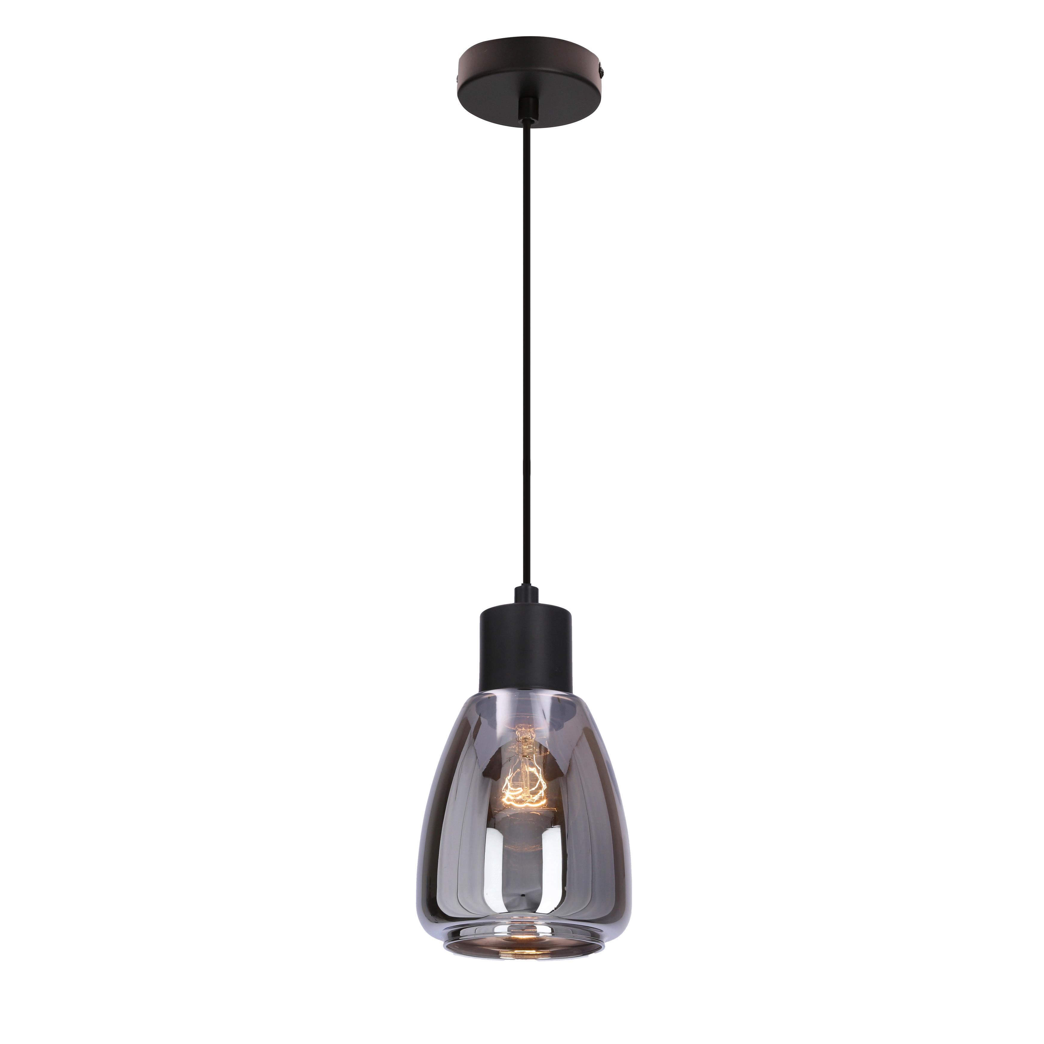 Pendelleuchte 31-35080 Moldo - Schwarz, KONVENTIONELL, Glas/Metall (12/12/120cm)