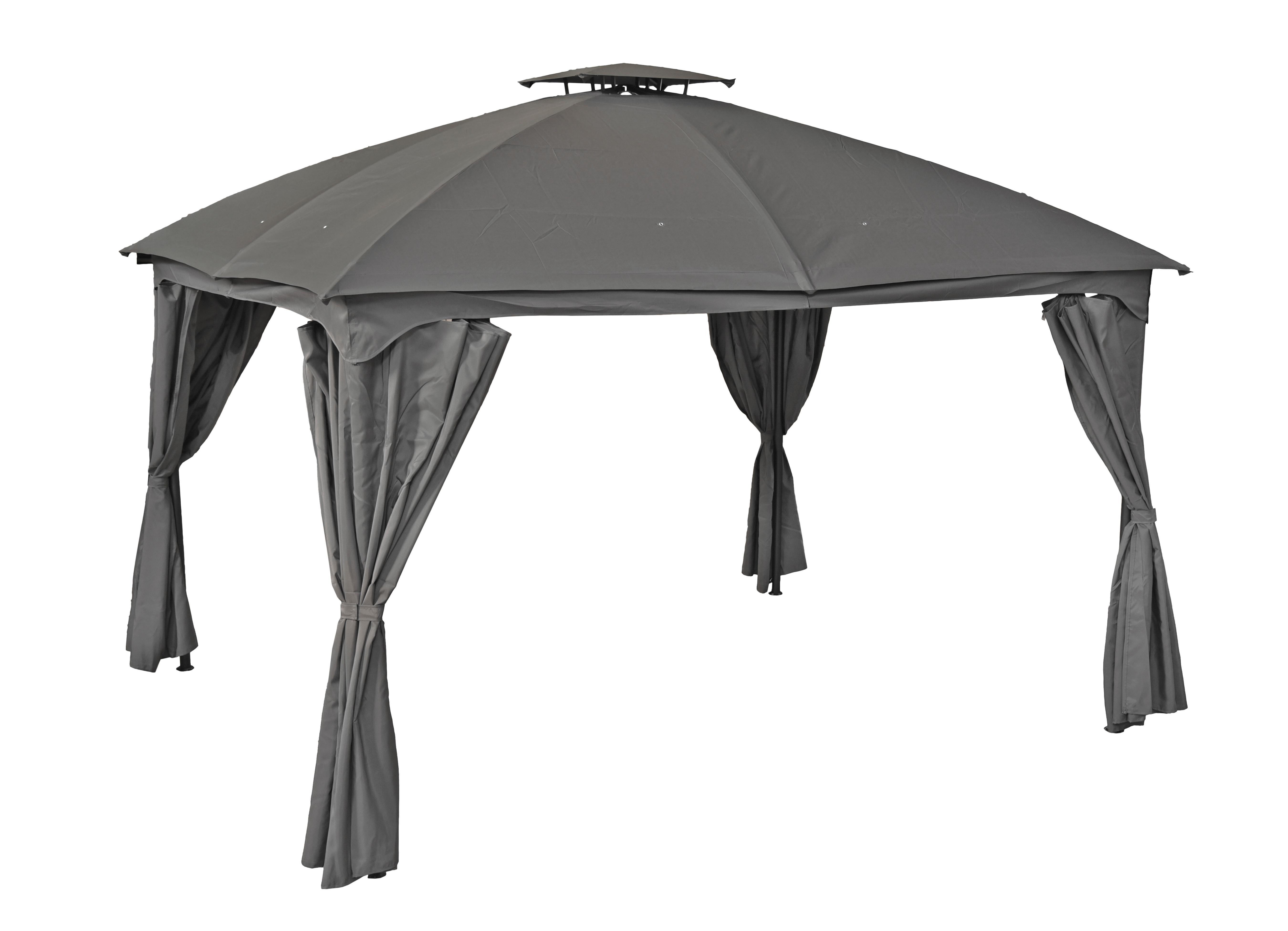 Pavillon Kama - Anthrazit/Schwarz, Basics, Kunststoff/Metall (360/270/300cm) - Gardenson